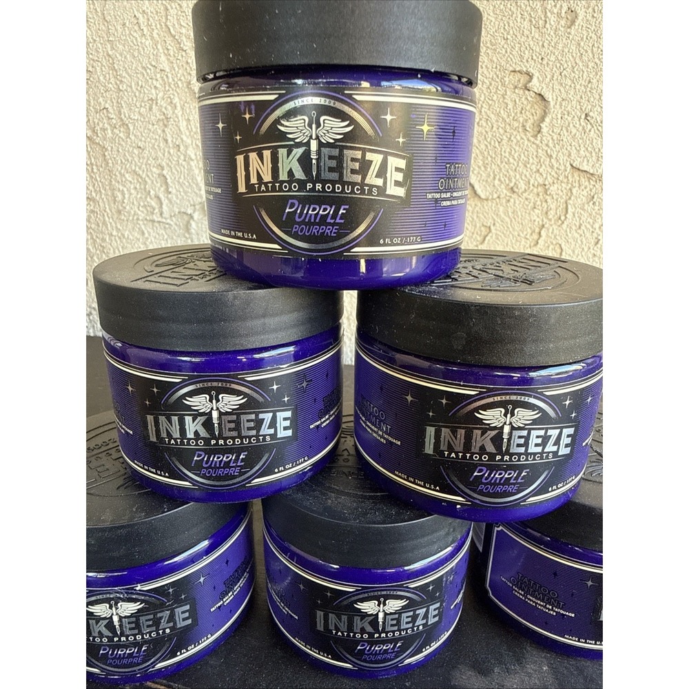 Ink-eeze Purple Pourpre Tattoo Ointment Aftercare Essential Oils - 6 fl oz Jar